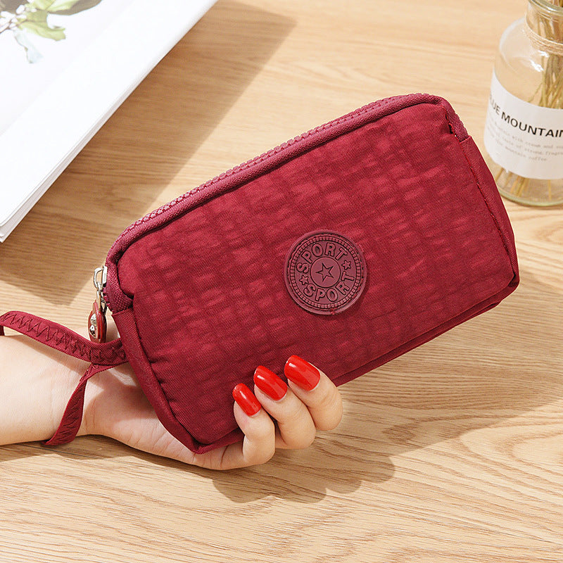 Wholesale Fabric Women's Long Three Layer Zipper Large Capacity Zero Wallet